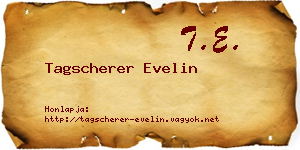 Tagscherer Evelin névjegykártya